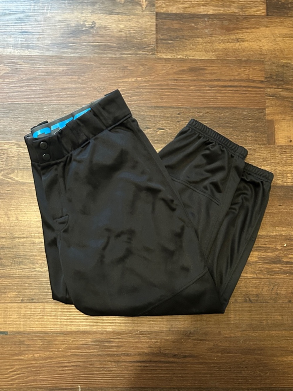 Easton Men's Black Softball Pants with Blue Waistband - XL